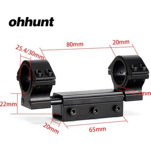 Hunting ohhunt 25.4mm 30mm Airgun Rifle Scope Rings Zero Recoil Mount High Profile Fits Picatinny Weaver Rail with Stop Pin