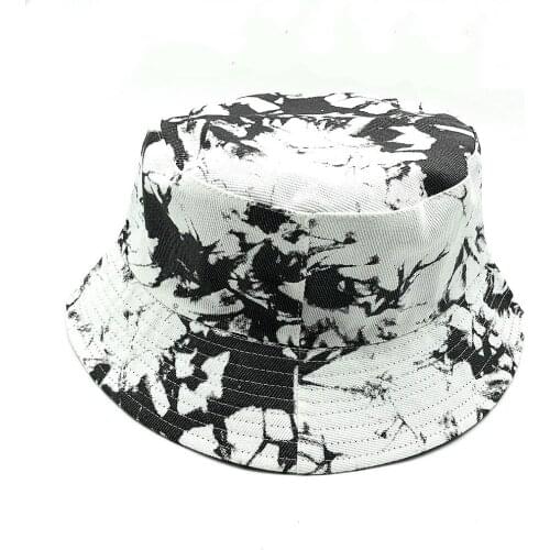 Women White Tie Dye Bucket Hat Washed Cotton Twill Fisherman Hat Summer Spring Sun Protect Hat Girls Pink Tie Dyed Bucket Hat