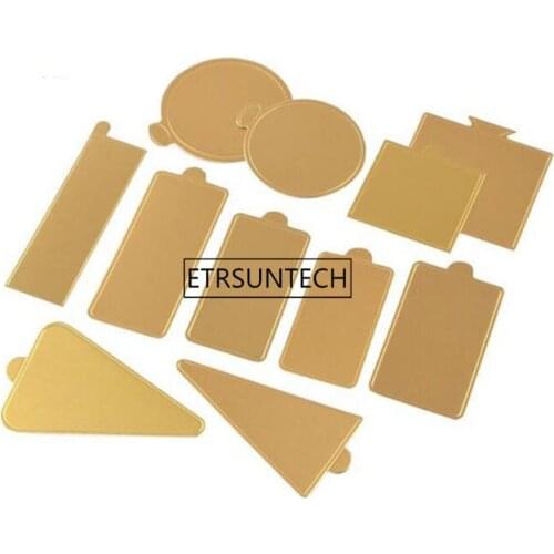 Multi Shapes Available Gold Mousse Cake Cardboard Base Pad Cupcake Dessert Cake Paper Tray Holder