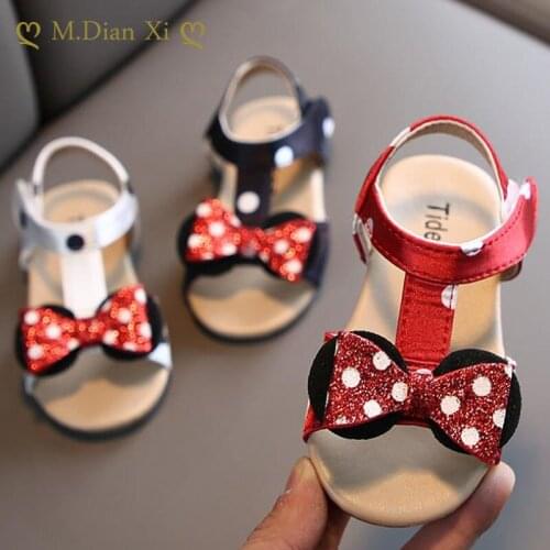 New Summer Sandals Children Girls Shoes Infant Kids Sandal Baby Girls Minnie Bow Princess Rubber Sandals Shoes