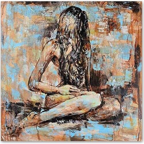 Modern Bedroom Wall Decorative Picture Abstract Nude Girl Body Handmade Oil Painting Sexy Lady Canvas Wall Hangings Picture Art
