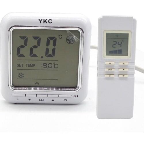 Timer off Infrared remote Fan Coil Units Thermostat with control 2-3 line valves