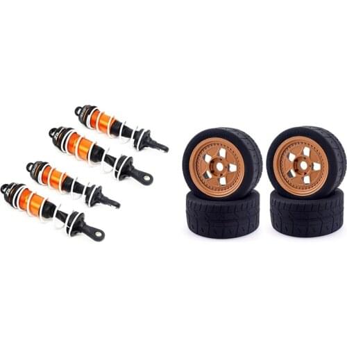 ZD 4Pcs Metal Shock Absorber 110Mm With Wheel Tires Tyre 17Mm Hex For 1/8 Traxxas X-Maxx Summit ,1/7 ZD Racing EX-07 EX07