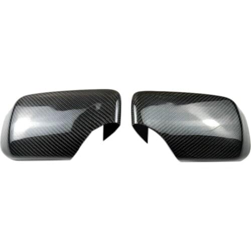 1 Pair Rearview Mirror Cover Carbon Fiber Side Rear View Mirror Cover Caps for -BMW E46/E39 3/5 Series 1998-2006