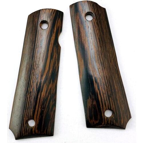 1 Pair Natural Rosewood Handle Patches DIY Anti-Slip Wenge Wooden Textured Grip blank Scales slabs Material For 911 Grips Models