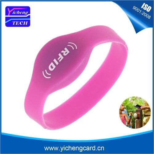 100pcs 13.56MHZ MF 1K S50 F08 NFC Tags ISO14443A Silicone NFC Wristband Bracelet Printed RFID Wrist Band Card