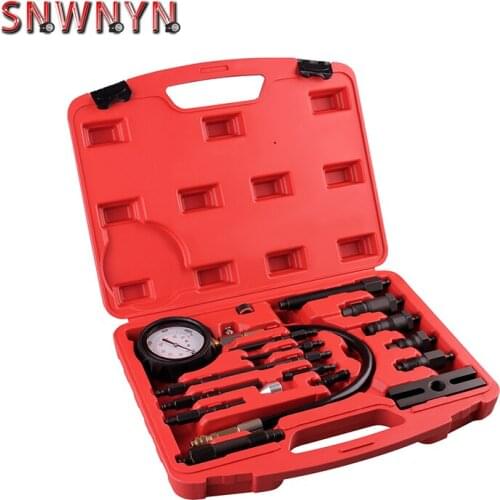 17pc Diesel Engine Compression Cylinder Pressure Tester Gauge Kit Set fast shipping