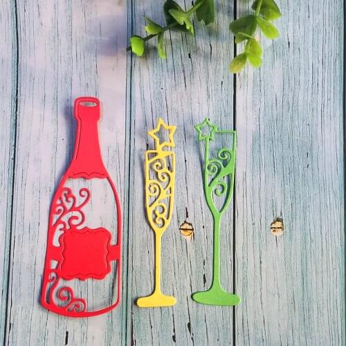 3Pcs Wine Bottles Craft Metal Cutting Dies Stencil Scrapbooking Template Photo Album Cards Paper Embossing DIY Dies Cut Die 2020