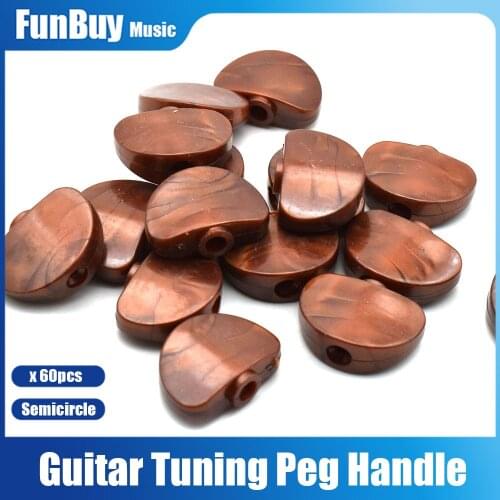 50pcs Coffee Semicircle Guitar Tuning Pegs Buttons Machine Heads Knobs with Screw