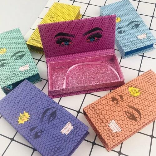 50/Lots Wholesale Rectangle False Eyelashes Box Package Lash Boxes PackagingCustom Faux Cils 3D Mink Lashes Makeup Case Vendors