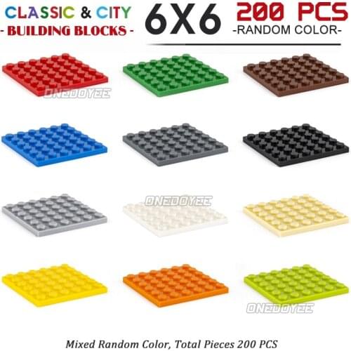 6*6 DIY Colorful Small City Bulk Creative Bricks Model 100-200PCS Classic Building Blocks For Children Toys Kids NEW