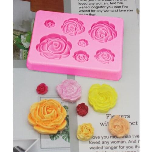 7-hole small flower aromatherapy plaster decoration wax brand chocolate cake decorative mold roll mold Silicon gel mold P985