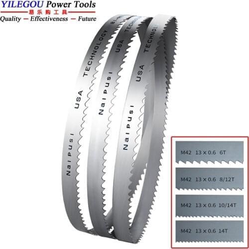 8" 1400mm M42 Bi-Metal 1/2" Band Saw Blades 1400 * 13 * 0.6mm With 6, 14Tpi. 55" x 1/2" Saw Blade Cutting Hardwood, Soft Metal