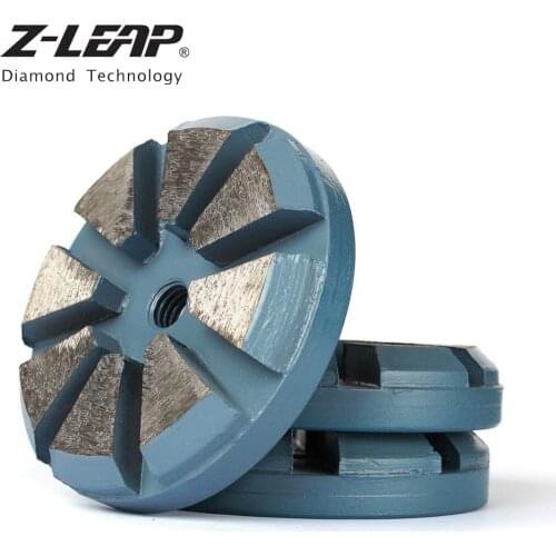 Z-LEAP 3" Diamond Polishing Pad Concrete Floor Grinding Disc 8 Segments 8mm Thick Abrasive Wheel Metal Bond Wet Use For Polisher