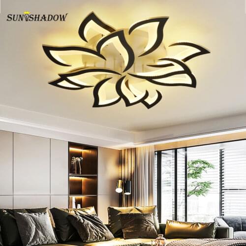 White&Black Modern Led Chandelier 110V 220V Lustre Led Ceiling Chandelier For Home Living room Bedroom Dining room Kitchen Lamps