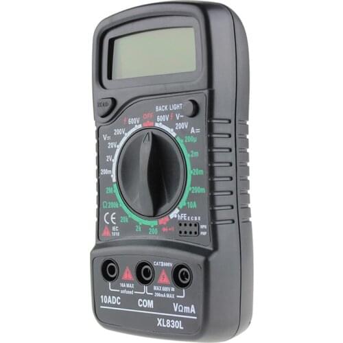 Digital LCD Multimeter XL-830L Voltmeter Ammeter AC/DC/OHM Volt Current Tester