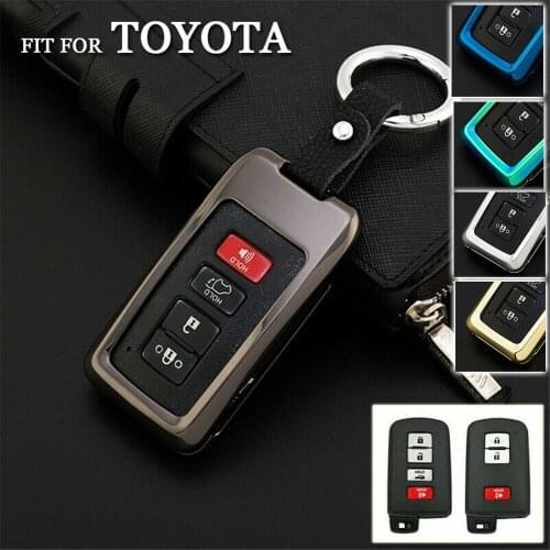 Zinc Alloy Smart Remote Car Key Fob Case Cover Shell Holder Protector For Toyota Land Cruiser Prius C RAV4 Accessories