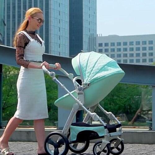 High View Baby Stroller A1 Easy To Lie Down Newborn Stroller Carreolas Para Bebe Hand Wheel Bassinet Folding Stroller