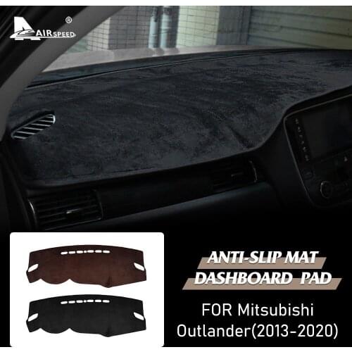AIRSPEED Flannel for Mitsubishi Outlander Accessories Car Anti Slip Anti UV Mat Cover Dashboard Pad Dashmat Carpet Interior Trim