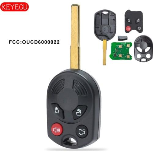 Keyecu Remote Key Keyless FOB 4 BUTTON 315MHZ With 4D63 Chip for C-Max Escape Focus Uncut HU101 Blade (KYDZ)