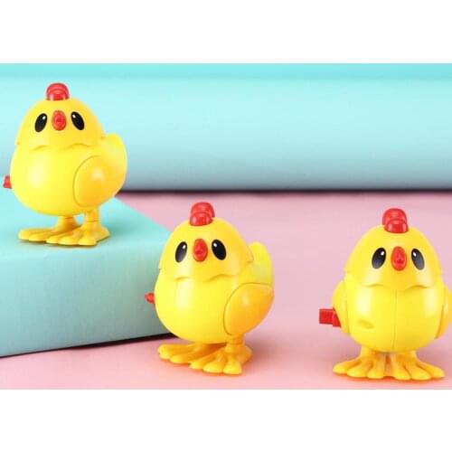 Classic Cute Little Chick Bouncing Animal Clockwork Wind-up Education Kids Toy