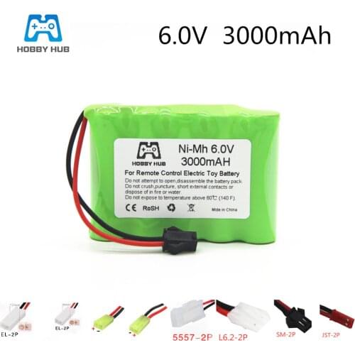 Hobby hub 3000mah NI-MH 6v AA 2800mah 2400mah rechargeable Battery 6.0 v for electric toys for RC car truck boat 3000 mah AA