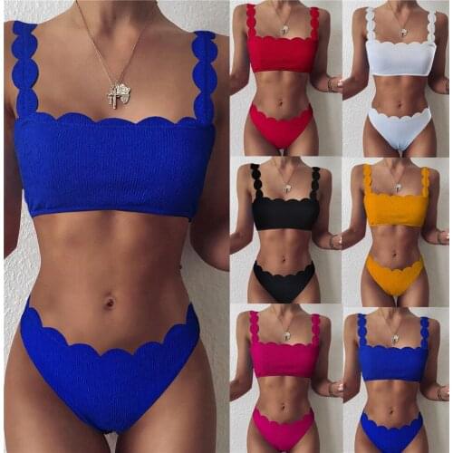Sexy Cut Flower Swimsuit Women Vest Bikinis 2021 Mujer Bandage Swimwear Women Bathing Suit Swim Micro Bikini Monokini Biquini