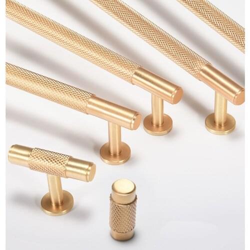 Brass Cabinet Handle and Knobs Long Wardrobe Handles Drawer Pull Bar Electroplated Furniture Handles For Kitchen Bedroom