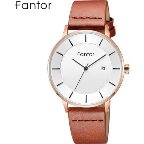 Fantor Mens Casual Brand Thin Minimalist Quartz Wristwatch Men Fashion Classic Date Business Leather Watch