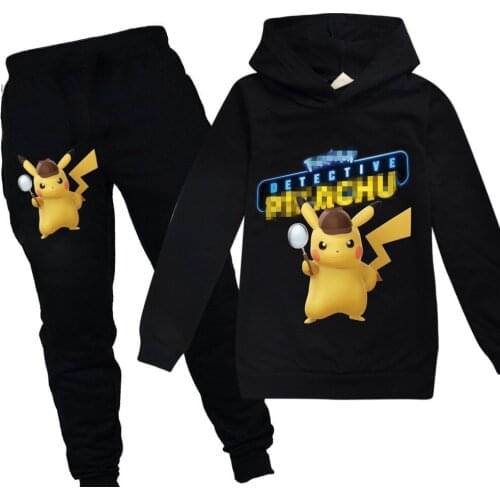 2-14Y Fashion Lovely squirrel Go Hoodie Pants 2pcs Set Anime Pika Print Sportsuit elves Boys Clothing Toddler Girl Outfits