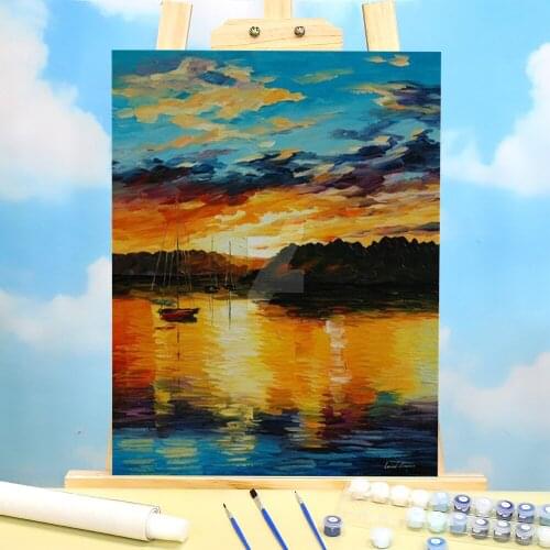 The Sunset Painting By Numbers Package Oil Paints 40*50 Boards By Numbers Loft Picture For Adults Art