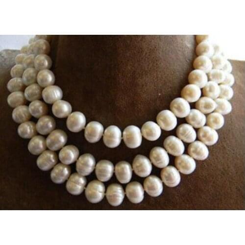 50'' 9MM Round White Freshwater Pearl Necklace