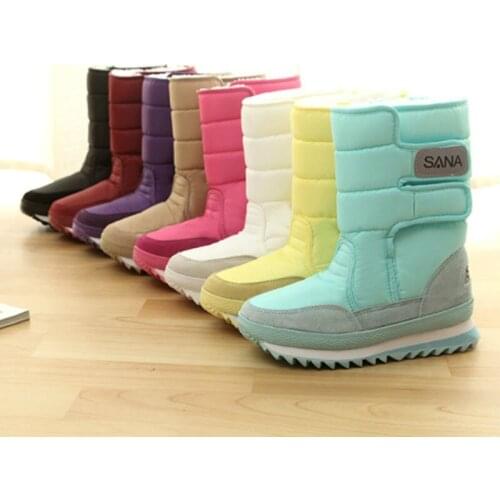 Dropshipping 2018 NEW Warm Solid Anti-Slip Snow Boots Women Waterproof Female Winter Boots Thermal Shoes Botas Mujer Plataforma
