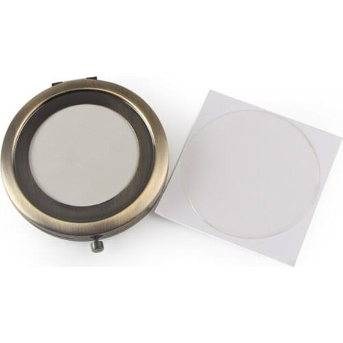 Hollow Bronze gold Compact Mirror Cosmetic Make Up Mirror Pocket Compacts For DIY 18410-2