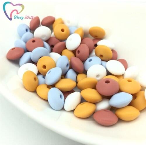 50 PCS Lentils Abacus Silicone Beads Teething Necklace Baby Pendants Toy Accessories Silicon Pacifier Beads BPA Free DIY Gifts