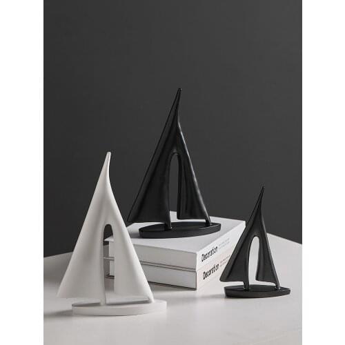 Nordic modern minimalist Feng Shui furnishings Sailboat shape decoration boat crafts living room office desktop decorations