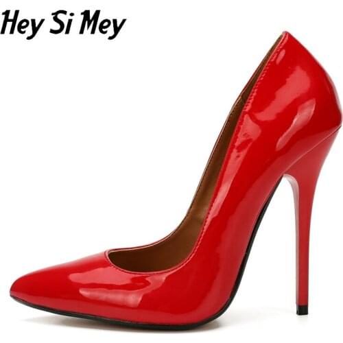 Shoes Woman Wedding Shoes Genuine 2021 Pumps Singles Spring and Autumn Shoes Thin Heels 13cm Pointed Toe Buckle Strap Plus Size