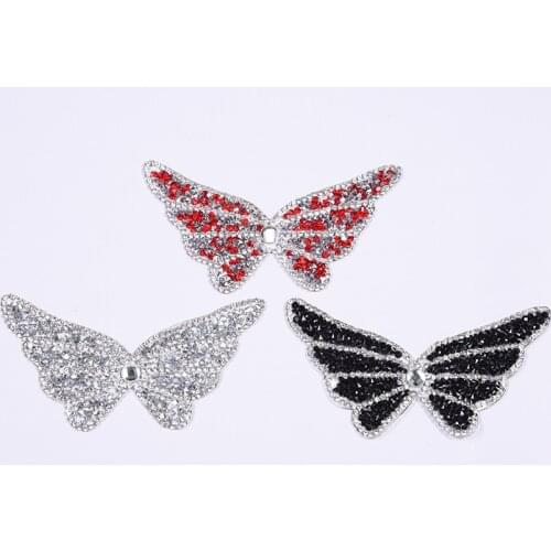 High Quality Sparkling Rhinestone Butterfuly Pattern Clothes Patches Iron-on Hotfix Sequin Applique Sticker Clothing Accessories
