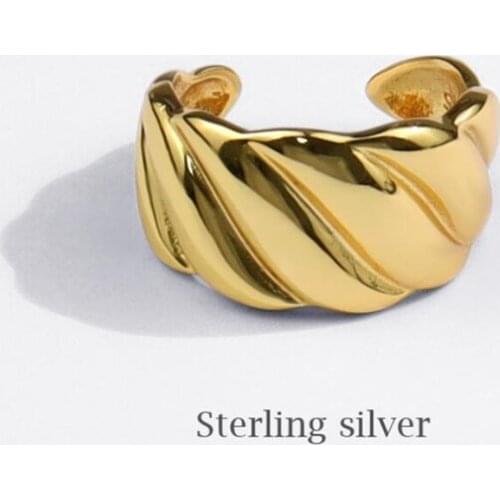 Sole Memory Wave 925 Sterling Silver Female Resizable Opening Rings SRI726