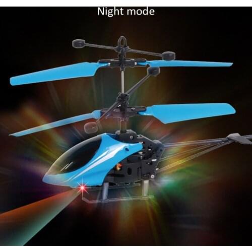 Gesture induction resistance to fall lighting led helicopter remote control aircraft plastic children’s Intelligent toy aircraft
