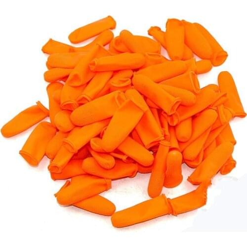 100Pcs Latex Rubber Finger Cover Natural Rubber Non-slip Anti-static Fingertip protection gloves Disposable accessories tools