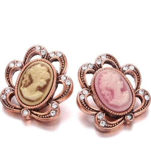 6pcs/lot New 18mm Metal Snap Buttons Jewelry Rhinestone Frog Snap Jewelry Fit Snap Button Necklace Bracelet for Women Jewelry