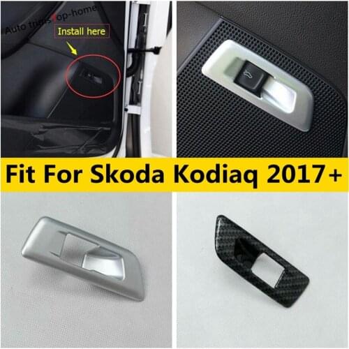 Rear Tail Trunk Door Button Cover Trim Accessories For Skoda Kodiaq 2017 - 2021 ABS Matte / Carbon Fiber Look Interior Kit