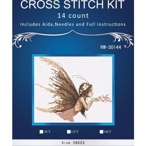 FREE delivery Top Quality lovely counted cross stitch kit flower wind fairy dust nimue nium 27x25cm, 14CT