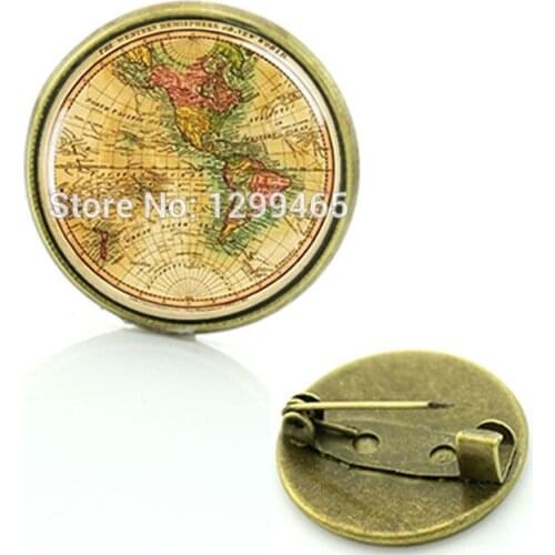 Pin Brooches Brooch Best Deals Ever Vintage World Map Photo Art Jewelry Leisure Series Essential The Gift To Give Friends .c547