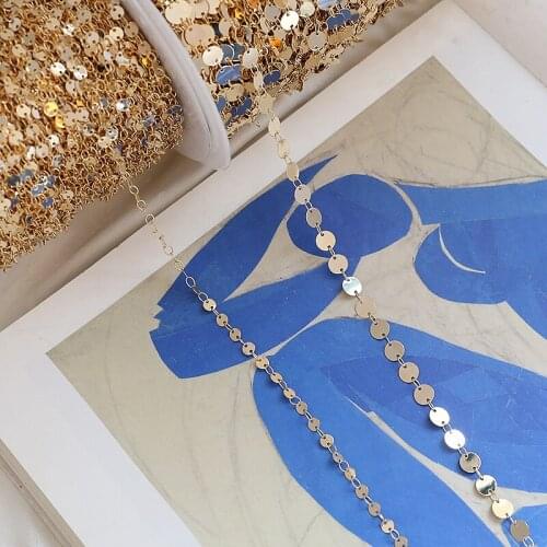 One meter copper plated round double hole color preservation chain tassel semi-finished DIY jewelry necklace bracelet material