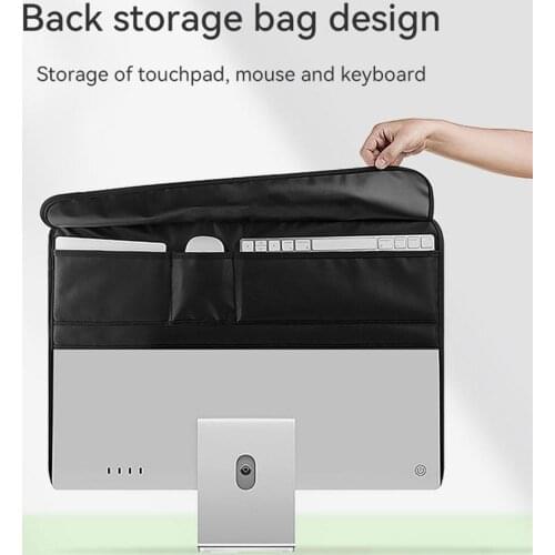 For IMac24 Inch PU Leather Dust Cover For Apple IMacComputer Protector LCD Screen Protective Case Dustproof Sleeve With Pocket