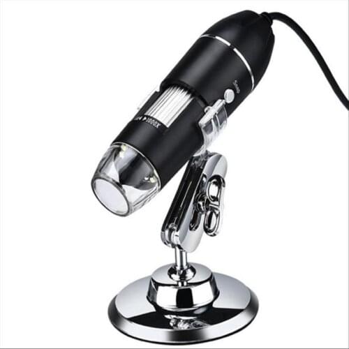 1600X 2MP 8LED Digital Microscope Adjustable USB Endoscope Zoom Camera Magnifier With Stand Correction Ruler Optical Instruments