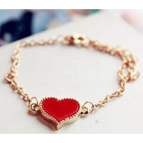 European and American jewelry retro fashion simple Peach Heart Mini womens Bracelet