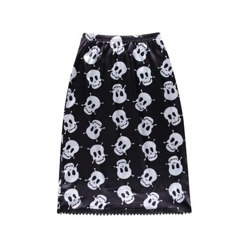 Goth Emo Mall Goth Punk Black Summer Midi Skirts Harajuku E-Girl High Waist Aesthetic Alt Clothes Grunge Sexy Long Skirt